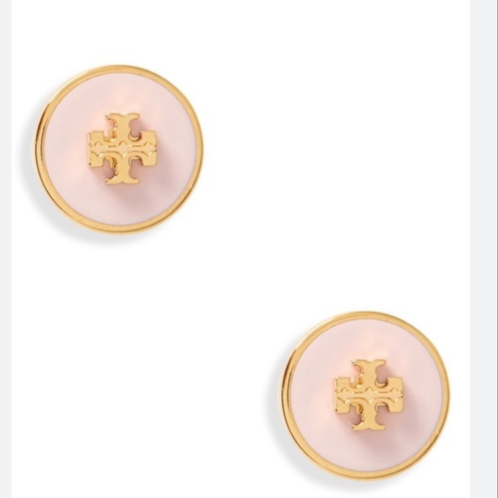 Tory burch Kira Enamel Circle Logo Earrings